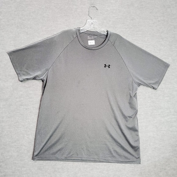 Under Armour Men Shirt 2XL Gray Logo Short Sleeve Loose Fit - Picture 1 of 9